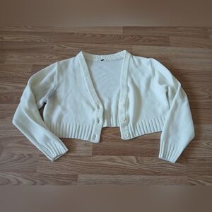 Women's White Cardigan Sweater